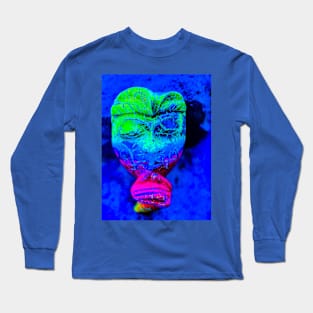 A blue green red Bali face mask Long Sleeve T-Shirt